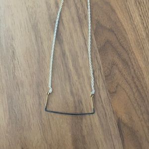 Mixed metals bar necklace